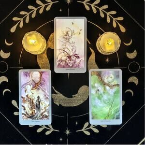 Beautiful Elegant Floral Fantasy Watercolor Tarot Cards for Intuitive Readings